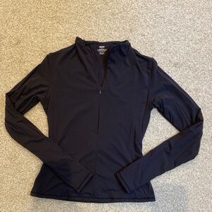 Skims Fits Everybody Half-Zip Long Sleeve, size L, Onyx